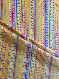 Yellow Abstract Printed Cotton Fabric