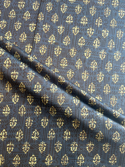 Blue Batik Printed Glace Cotton Fabric