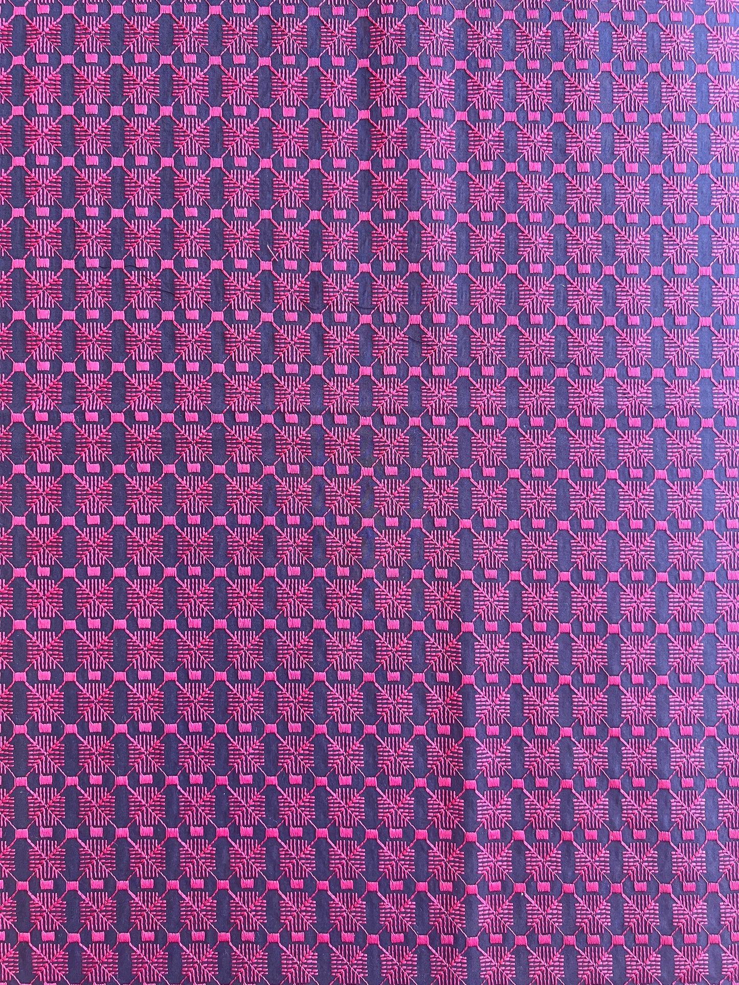 Maroon Embroidered Cotton Voile Fabric