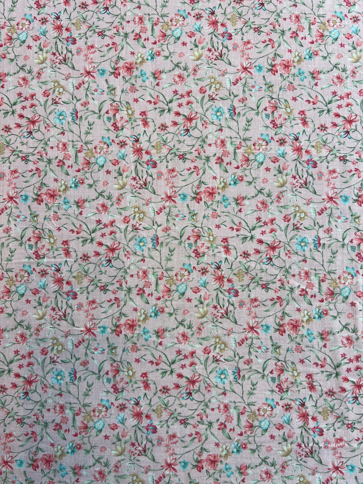 Peach Floral Mercerized Cotton Fabric