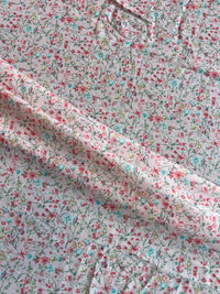 Peach Floral Mercerized Cotton Fabric