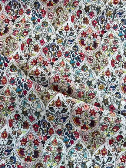 Multi colour Mugal Printed Cotton Fabric