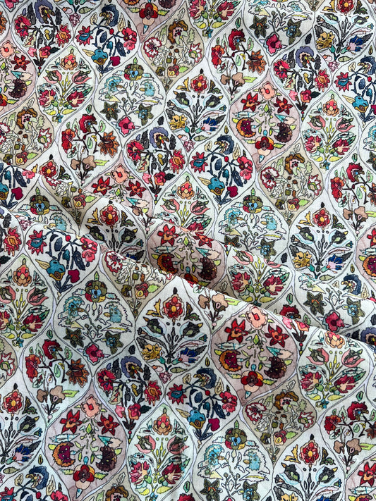 Multi colour Mugal Printed Cotton Fabric