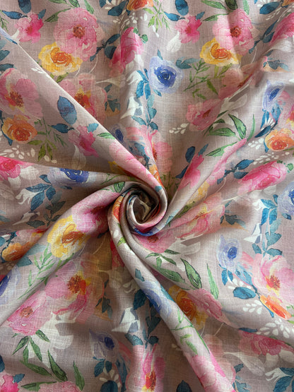 Floral Printed Tissue Fabric