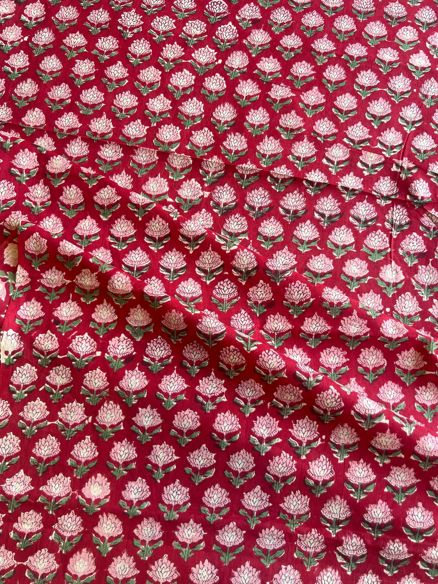 Pure Cotton Hand Block Printed Fabric