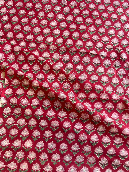 Pure Cotton Hand Block Printed Fabric