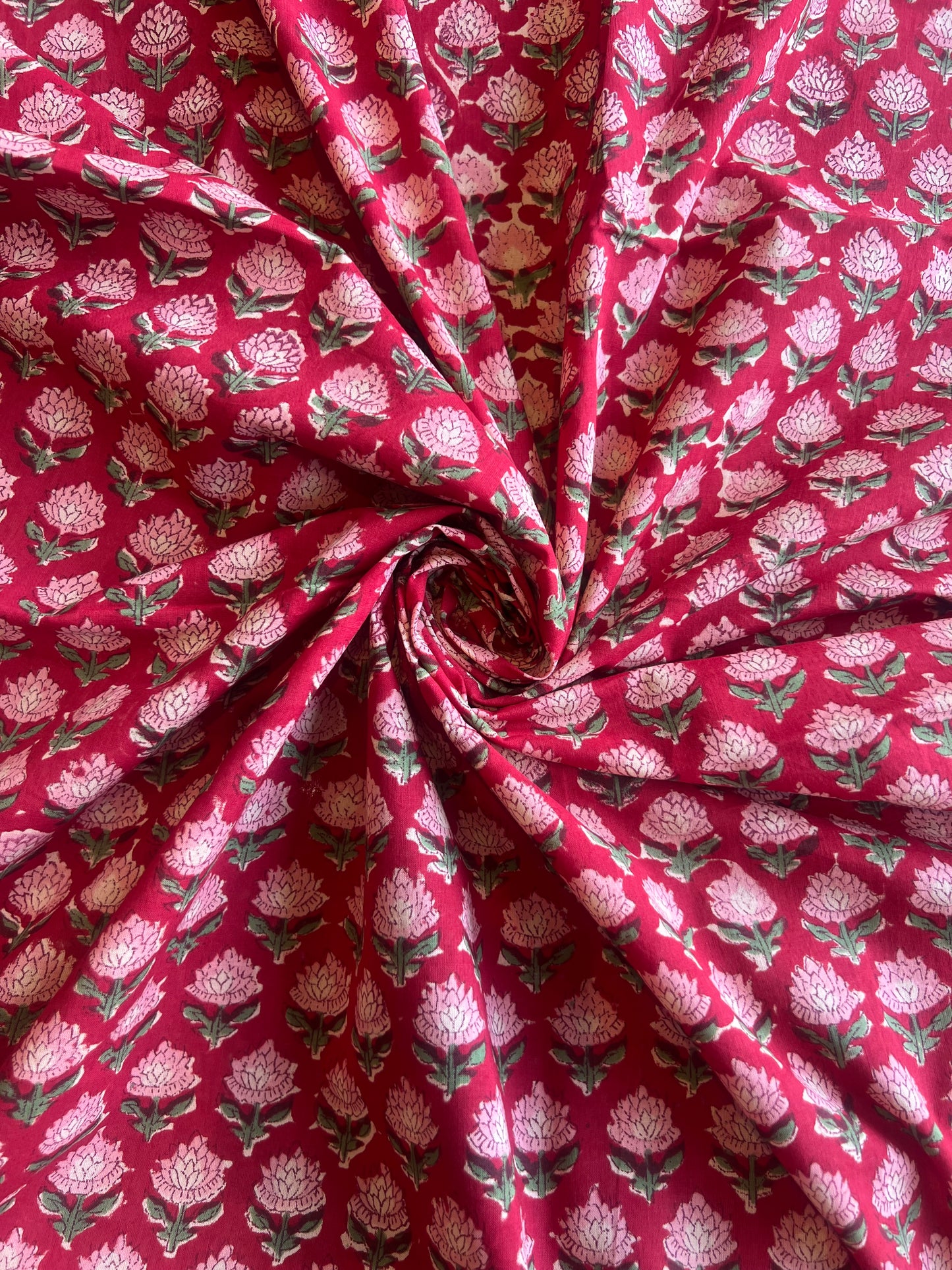 Pure Cotton Hand Block Printed Fabric