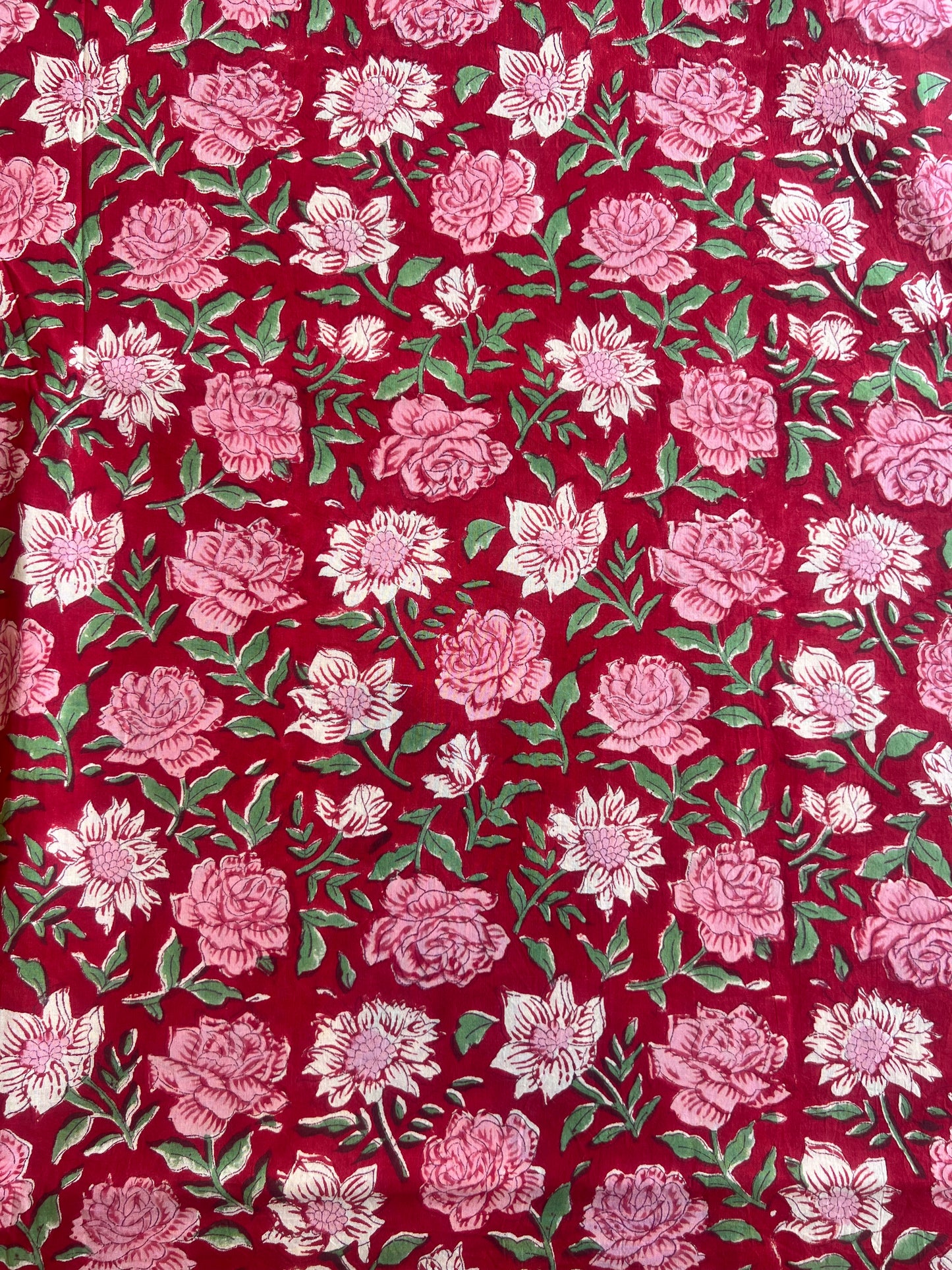 Pure Cotton Hand Block Printed Fabric