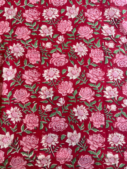 Pure Cotton Hand Block Printed Fabric