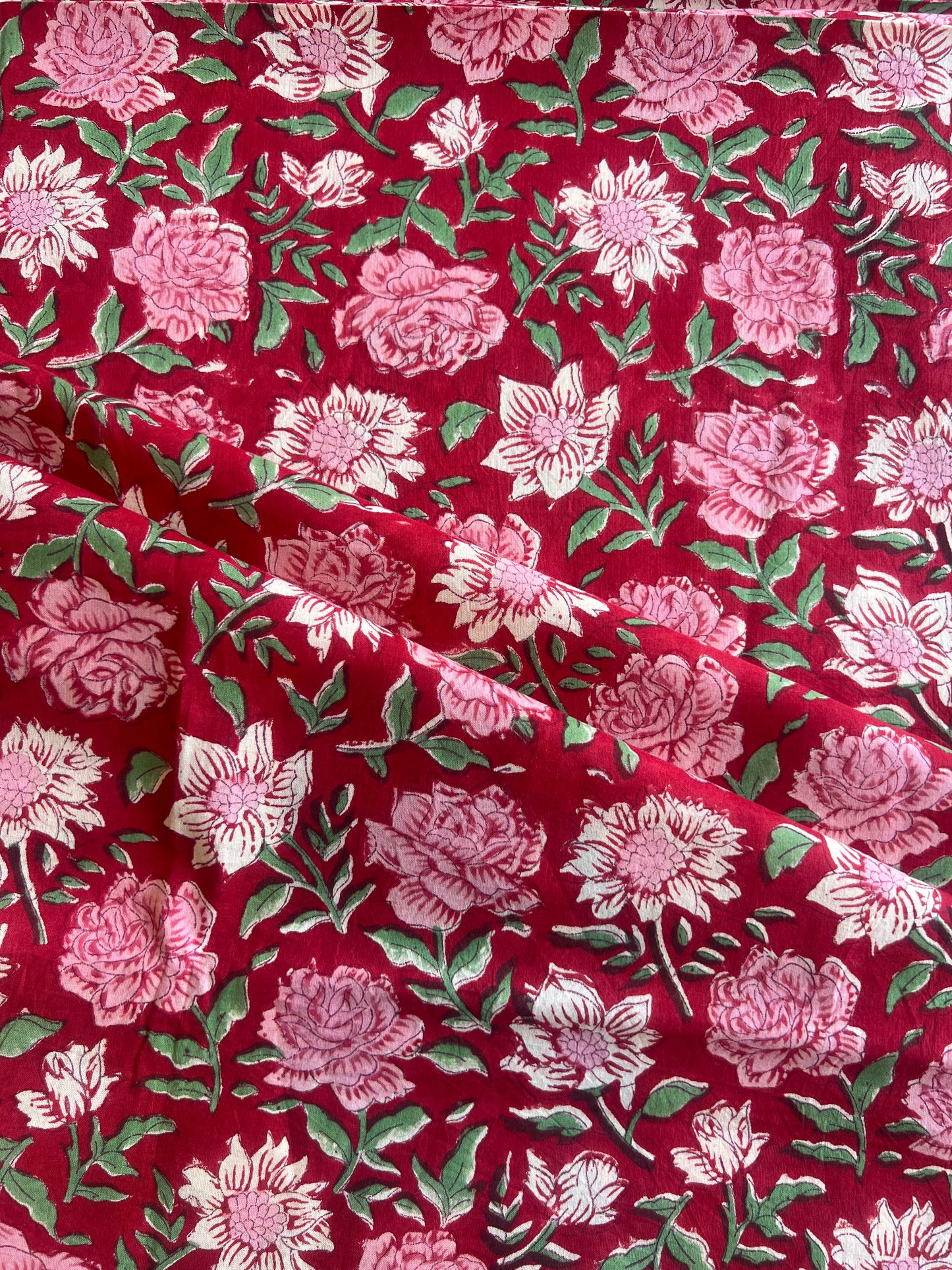 Pure Cotton Hand Block Printed Fabric