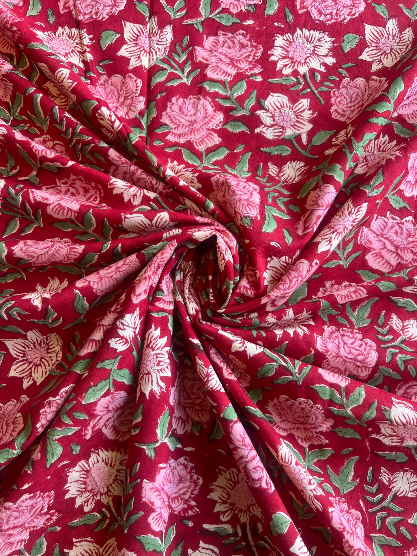 Pure Cotton Hand Block Printed Fabric