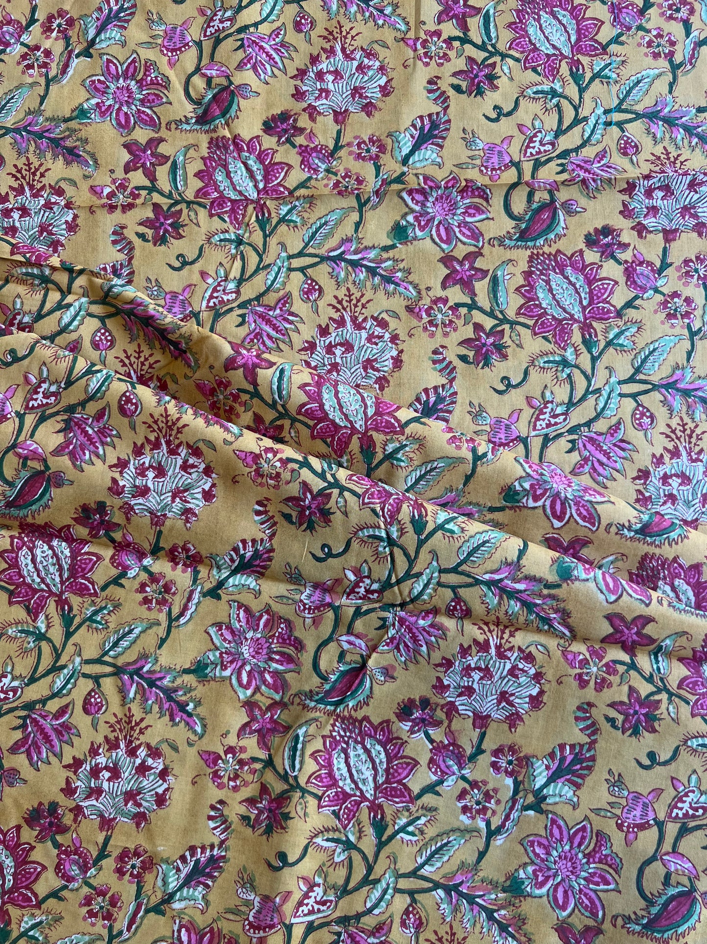 Pure Cotton Hand Block Printed Fabric