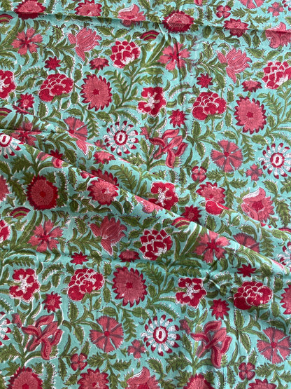 Pure Cotton Hand Block Printed Fabric