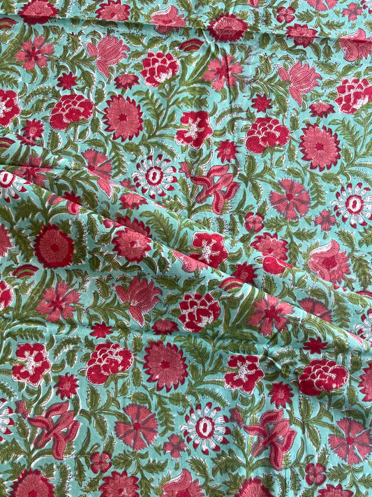 Pure Cotton Hand Block Printed Fabric