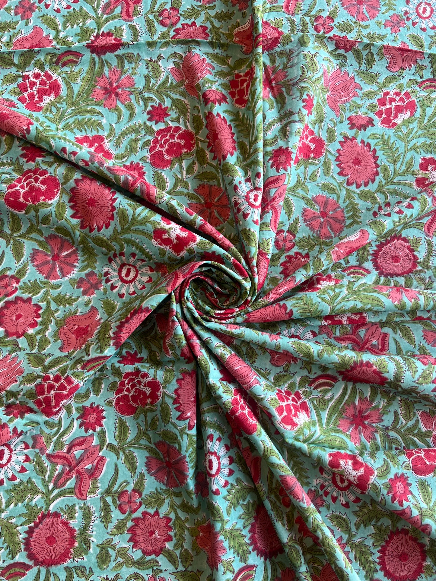 Pure Cotton Hand Block Printed Fabric