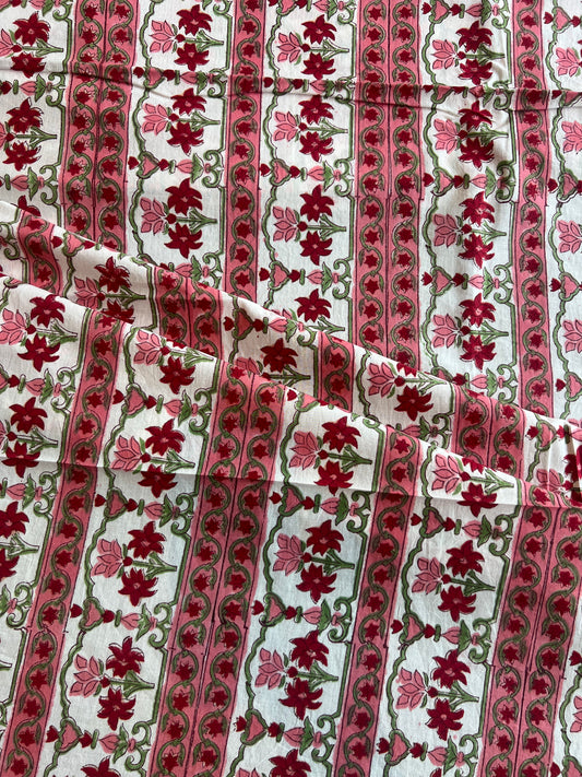 Pure Cotton Hand Block Printed Fabric