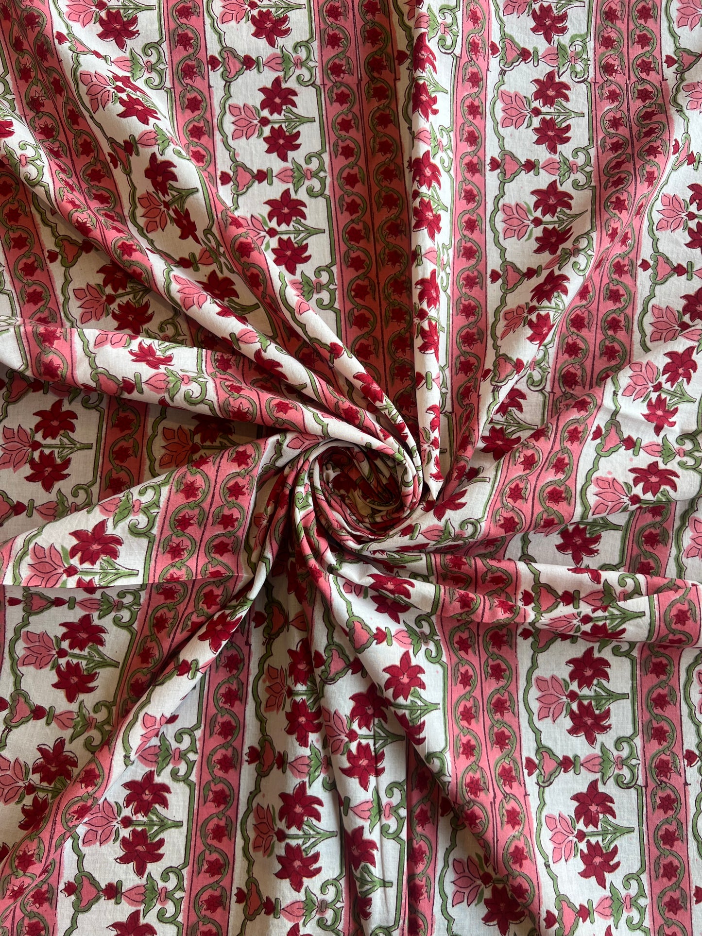 Pure Cotton Hand Block Printed Fabric