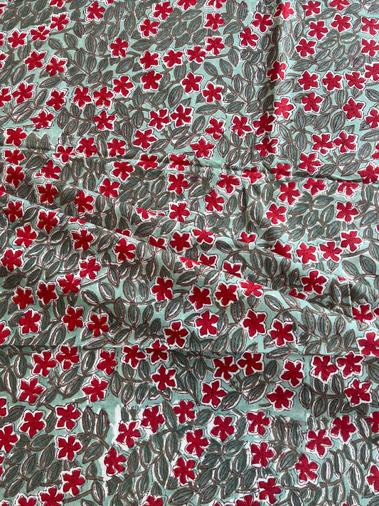 Pure Cotton Hand Block Printed Fabric