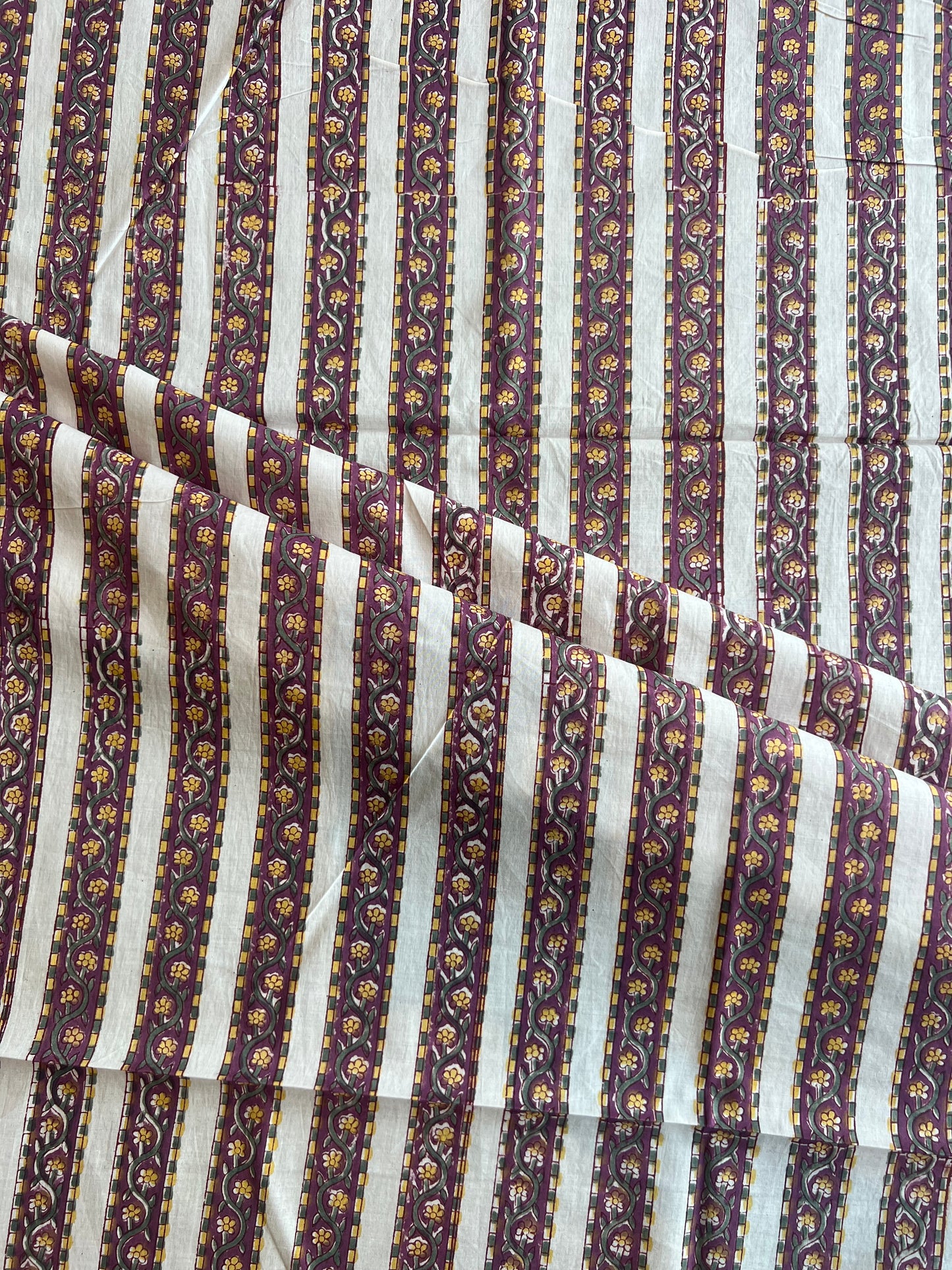 Pure Cotton Hand Block Printed Fabric