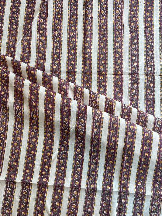Pure Cotton Hand Block Printed Fabric