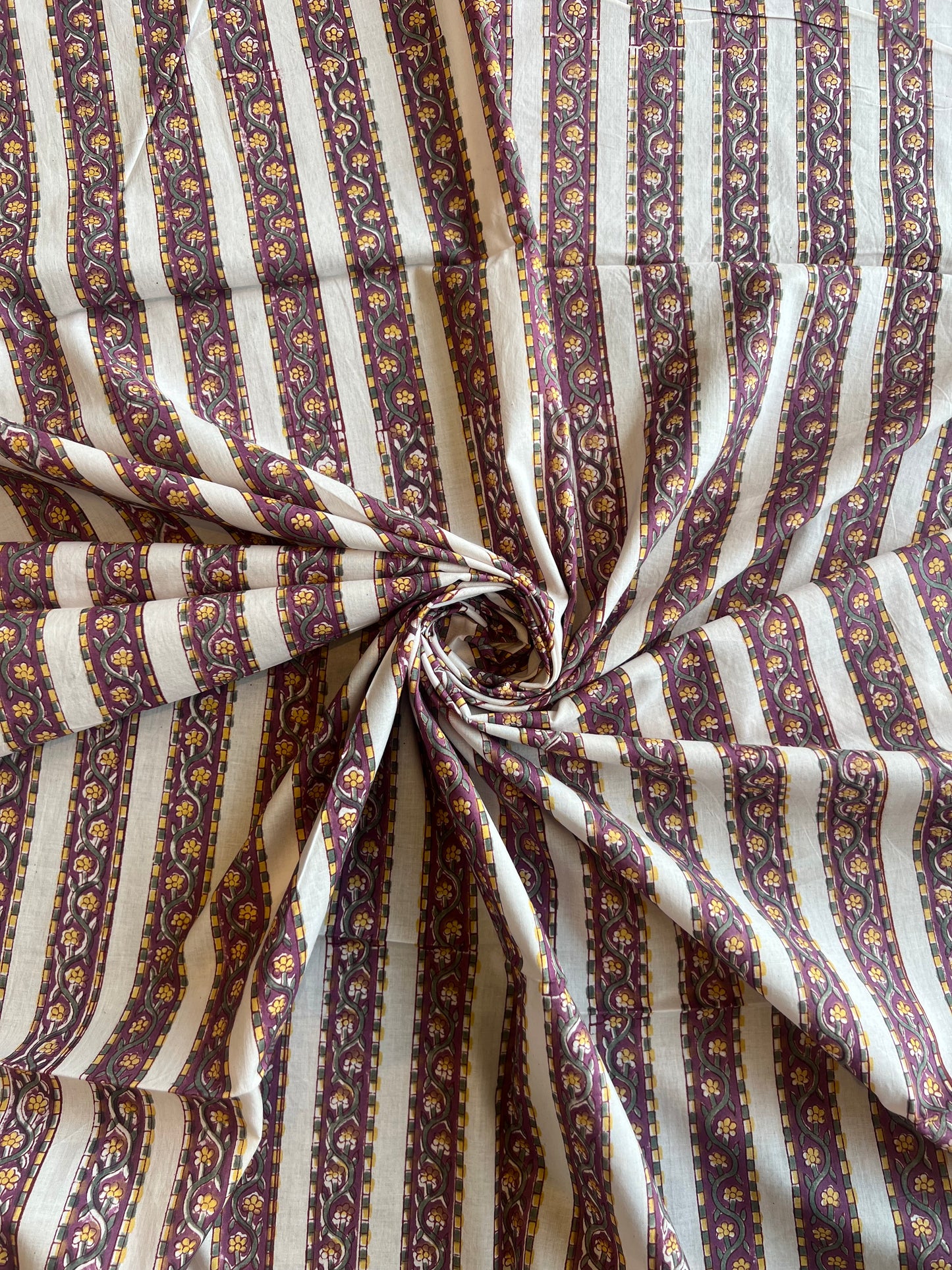 Pure Cotton Hand Block Printed Fabric