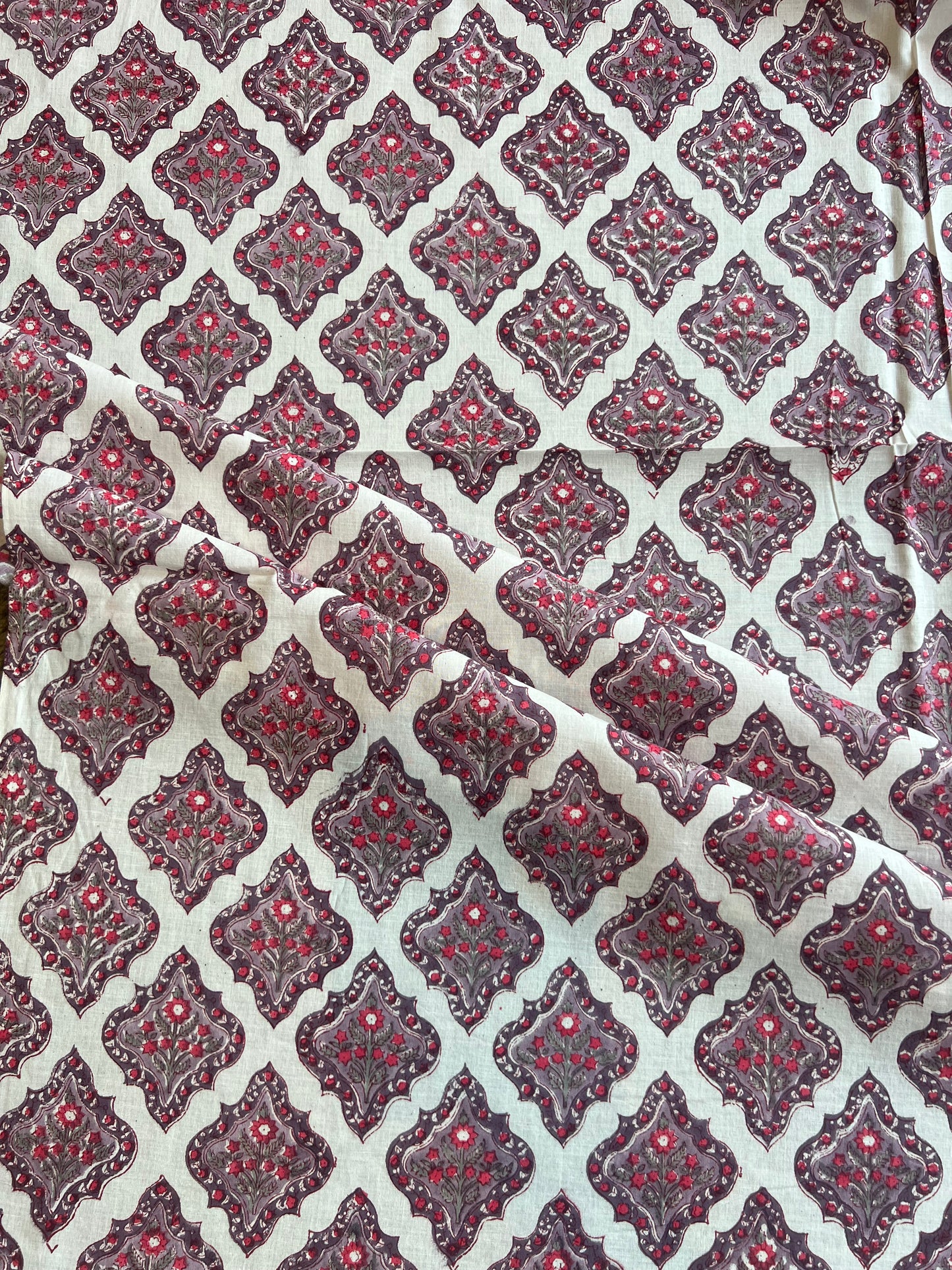 Pure Cotton Hand Block Printed Fabric