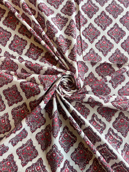 Pure Cotton Hand Block Printed Fabric