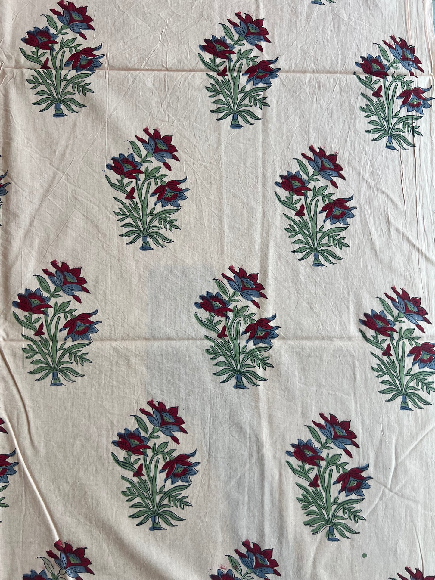 Pure Cotton Hand Block Printed Fabric