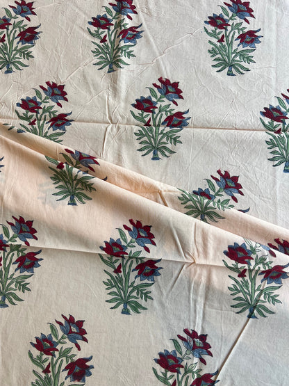 Pure Cotton Hand Block Printed Fabric