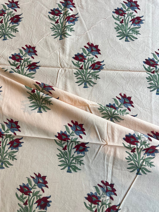 Pure Cotton Hand Block Printed Fabric