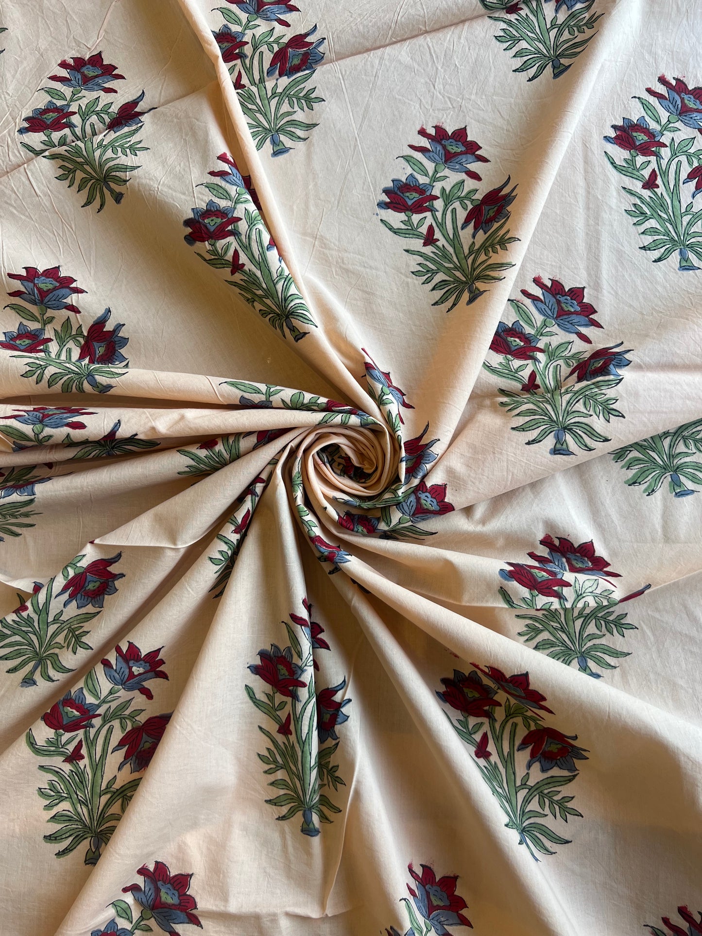 Pure Cotton Hand Block Printed Fabric