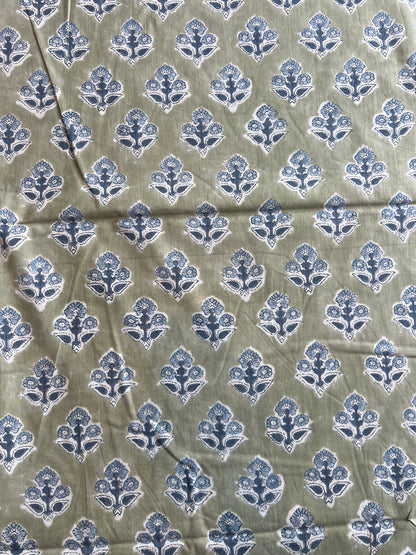 Pure Cotton Hand Block Printed Fabric