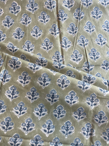 Pure Cotton Hand Block Printed Fabric
