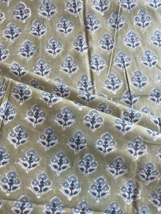 Pure Cotton Hand Block Printed Fabric