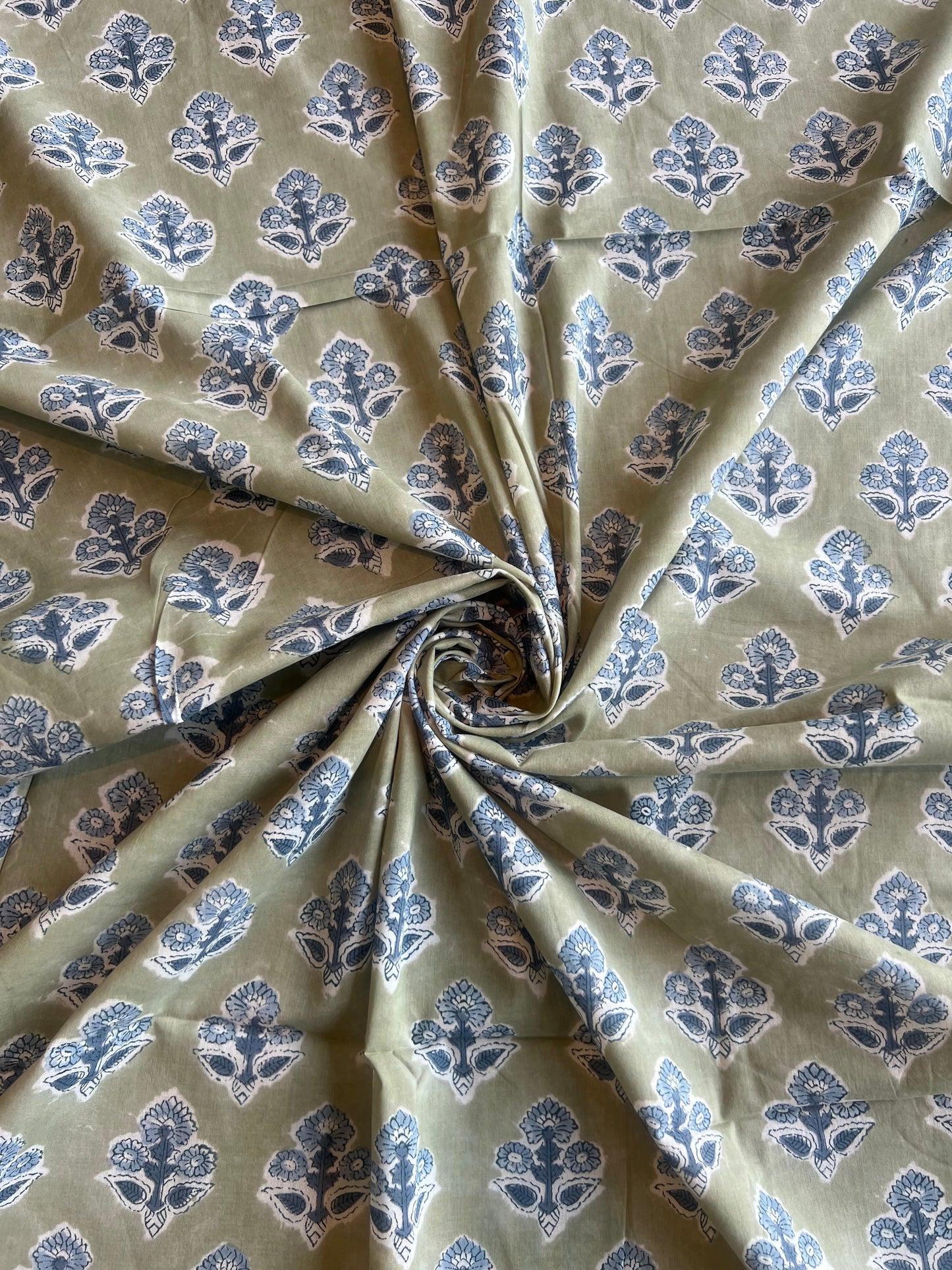 Pure Cotton Hand Block Printed Fabric