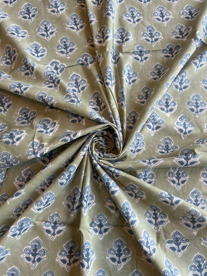 Pure Cotton Hand Block Printed Fabric