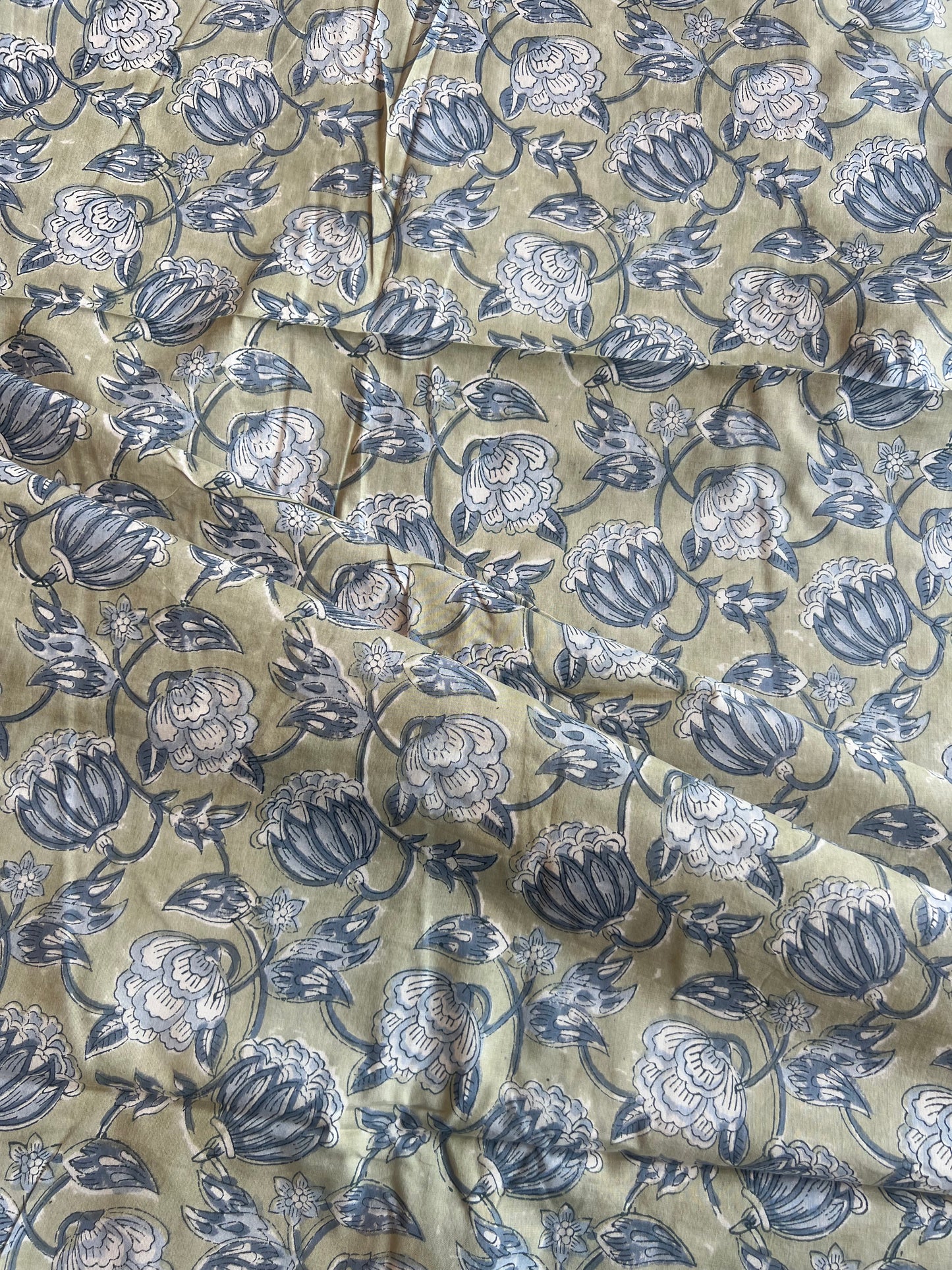 Pure Cotton Hand Block Printed Fabric