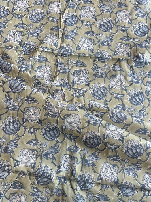 Pure Cotton Hand Block Printed Fabric