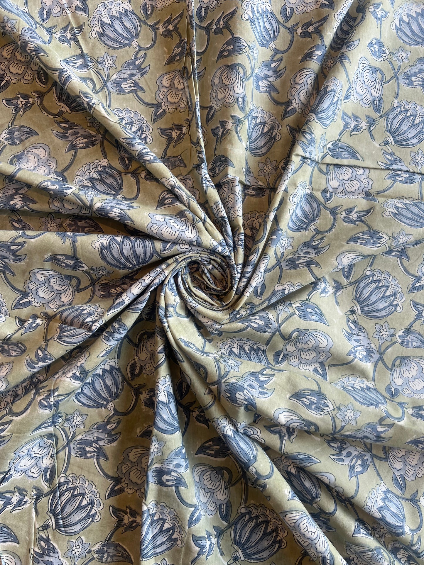 Pure Cotton Hand Block Printed Fabric