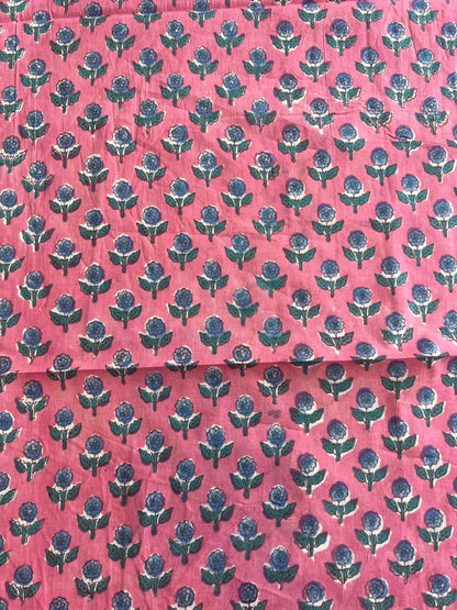 Pure Cotton Hand Block Printed Fabric