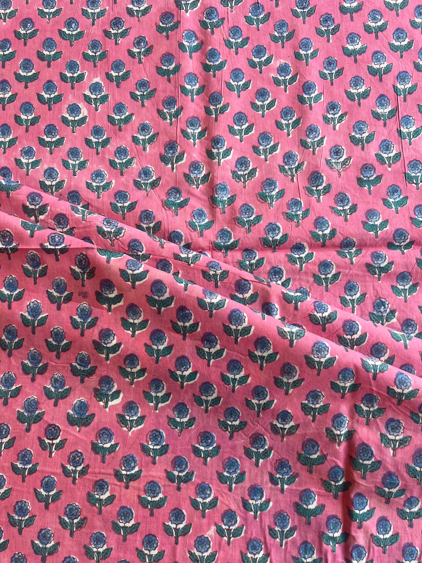Pure Cotton Hand Block Printed Fabric