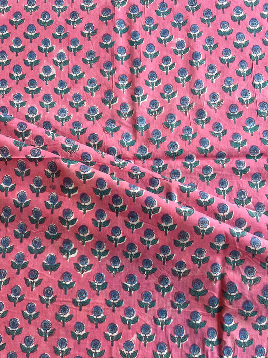 Pure Cotton Hand Block Printed Fabric