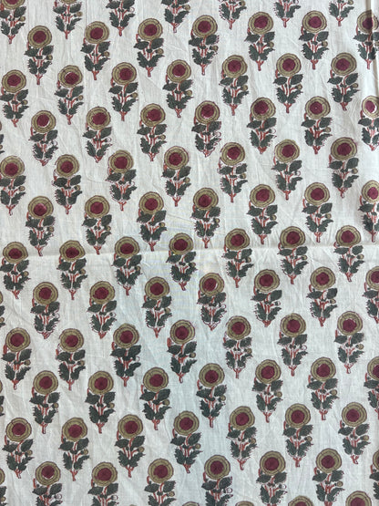 Pure Cotton Hand Block Printed Fabric
