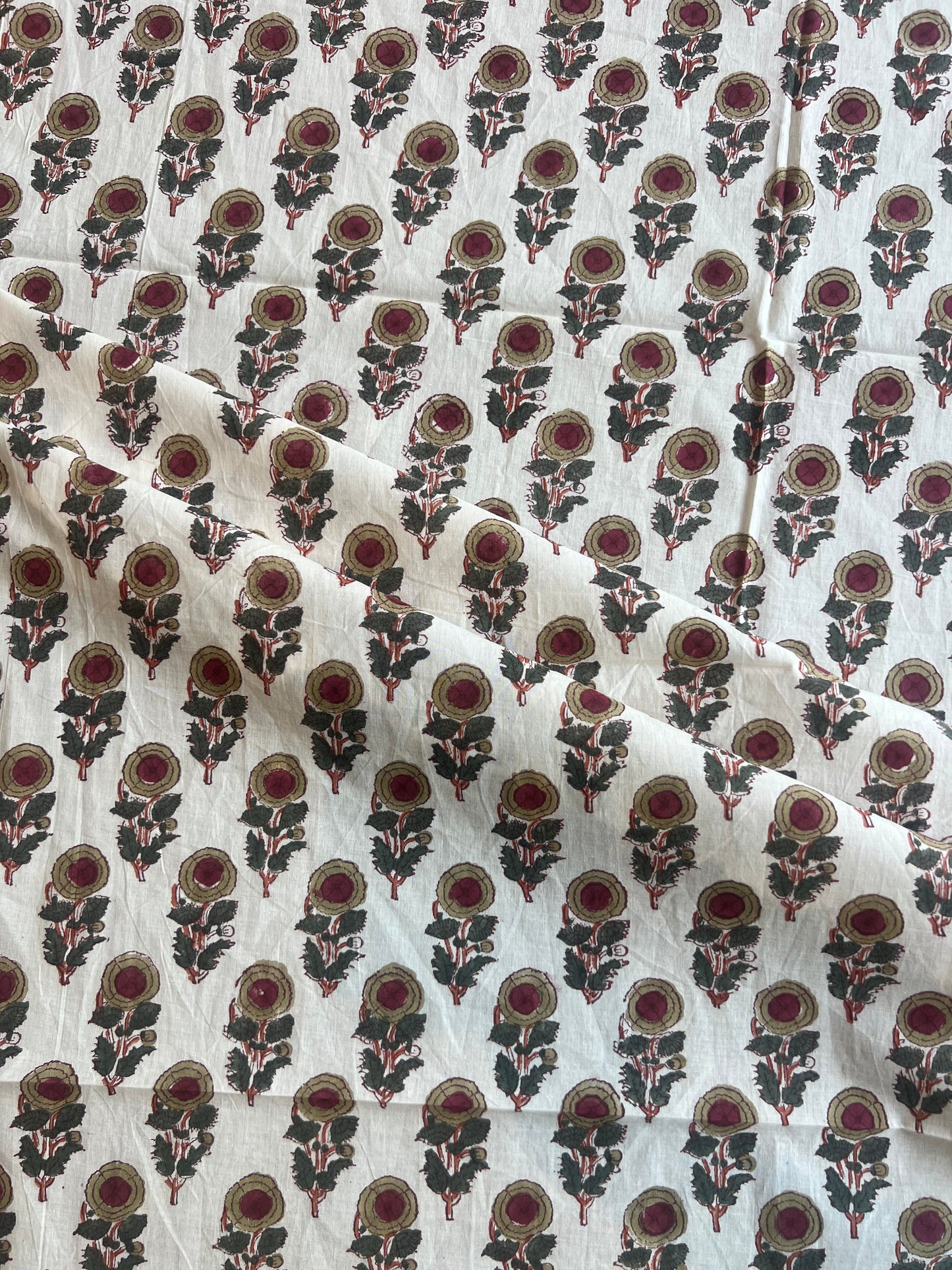 Pure Cotton Hand Block Printed Fabric