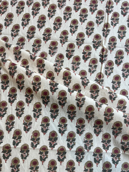 Pure Cotton Hand Block Printed Fabric