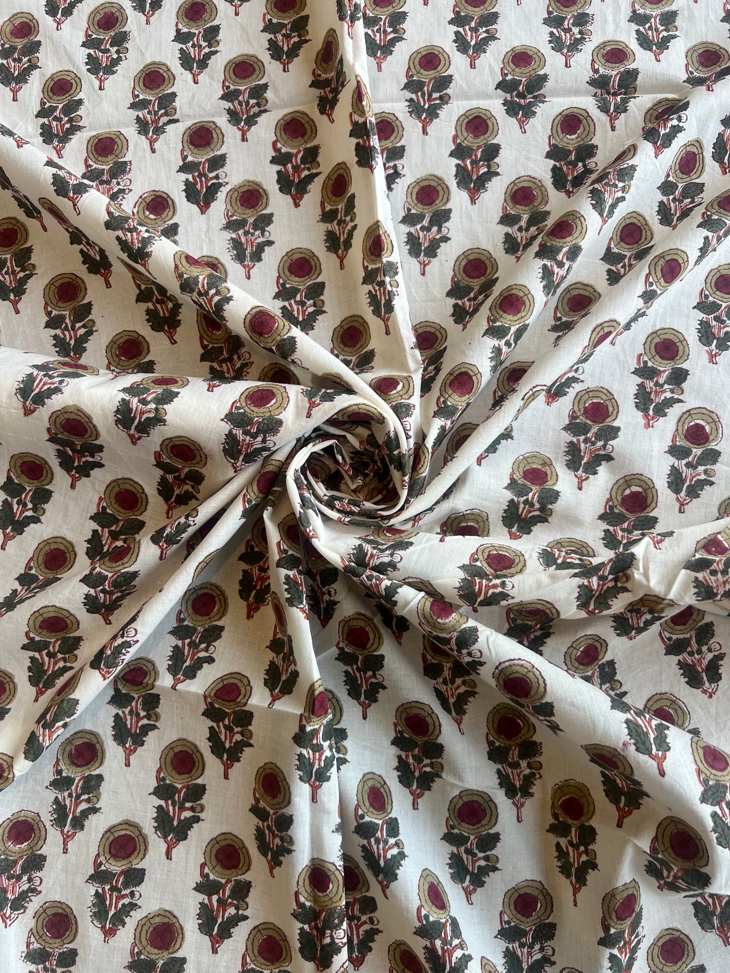 Pure Cotton Hand Block Printed Fabric