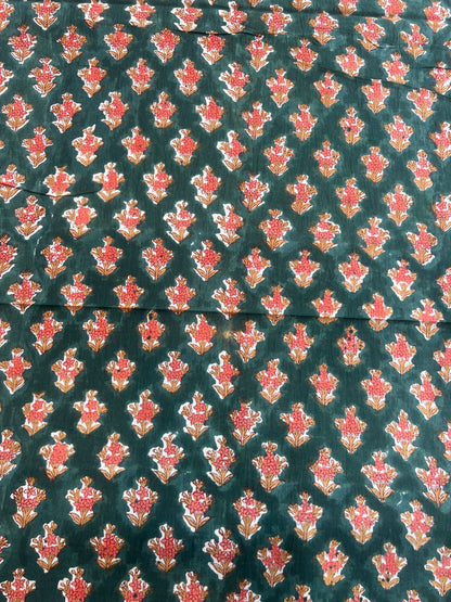 Pure Cotton Hand Block Printed Fabric
