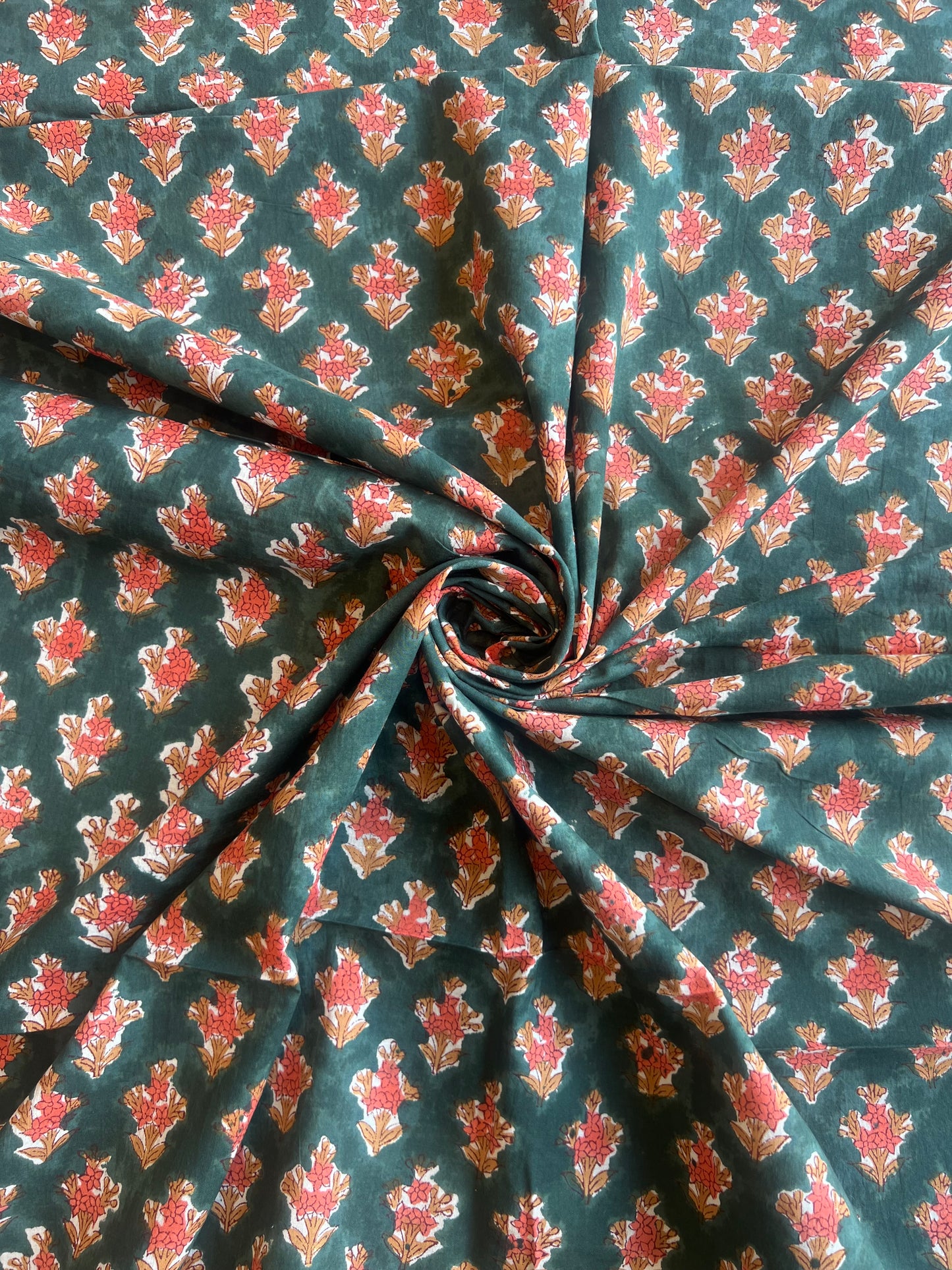 Pure Cotton Hand Block Printed Fabric