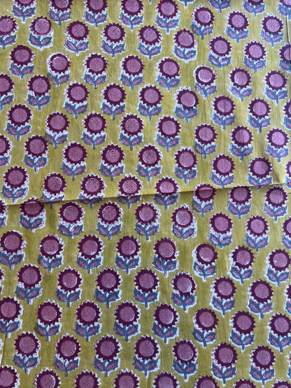 Pure Cotton Hand Block Printed Fabric