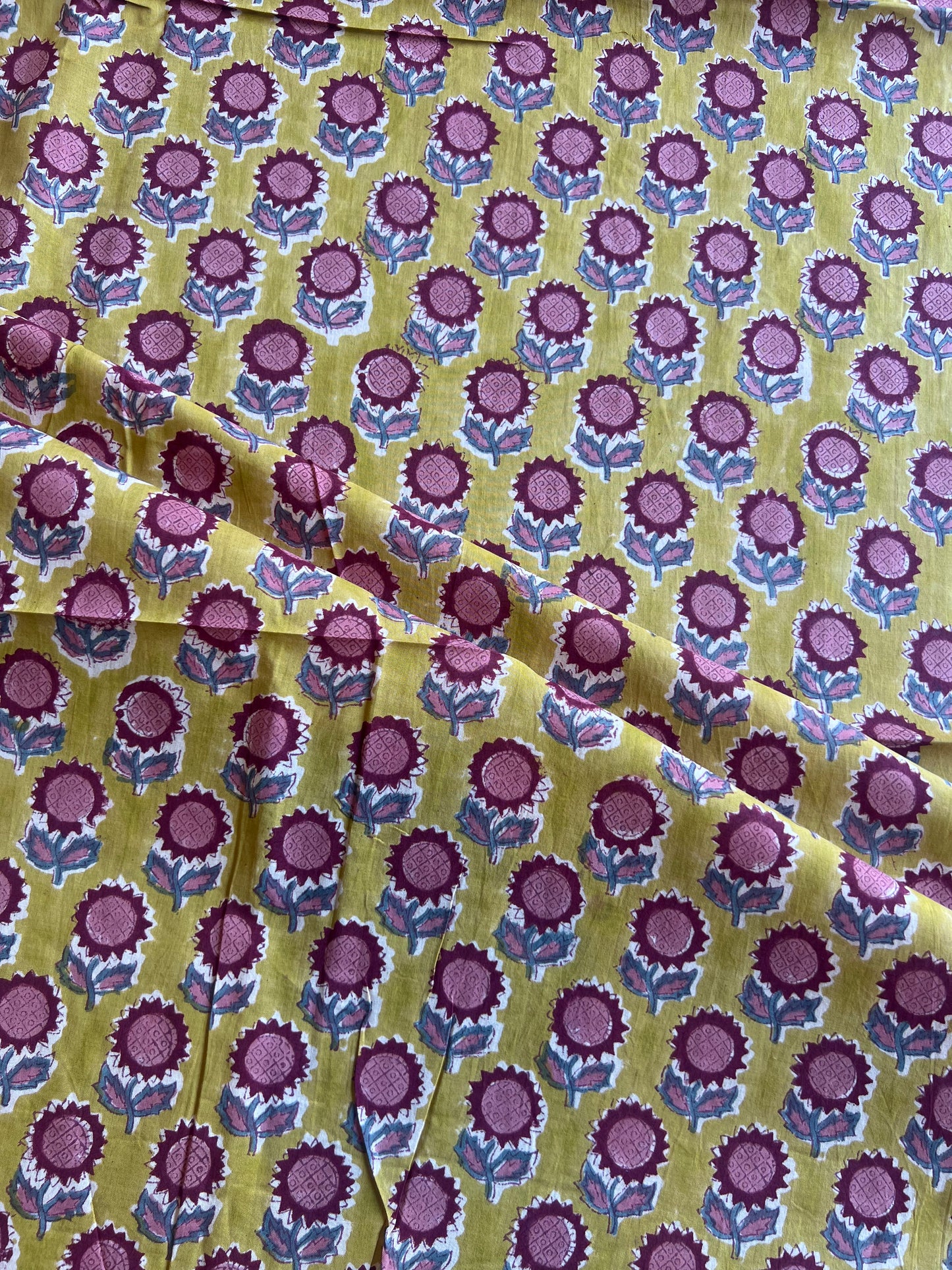 Pure Cotton Hand Block Printed Fabric